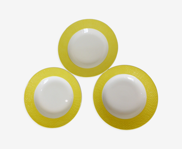 3 assiettes creuse de Digoin Sarreguemines
