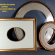 Oval beaded frame nineteenth century wood gilded stucco 69,7x59 foliage 64x54 cm SB