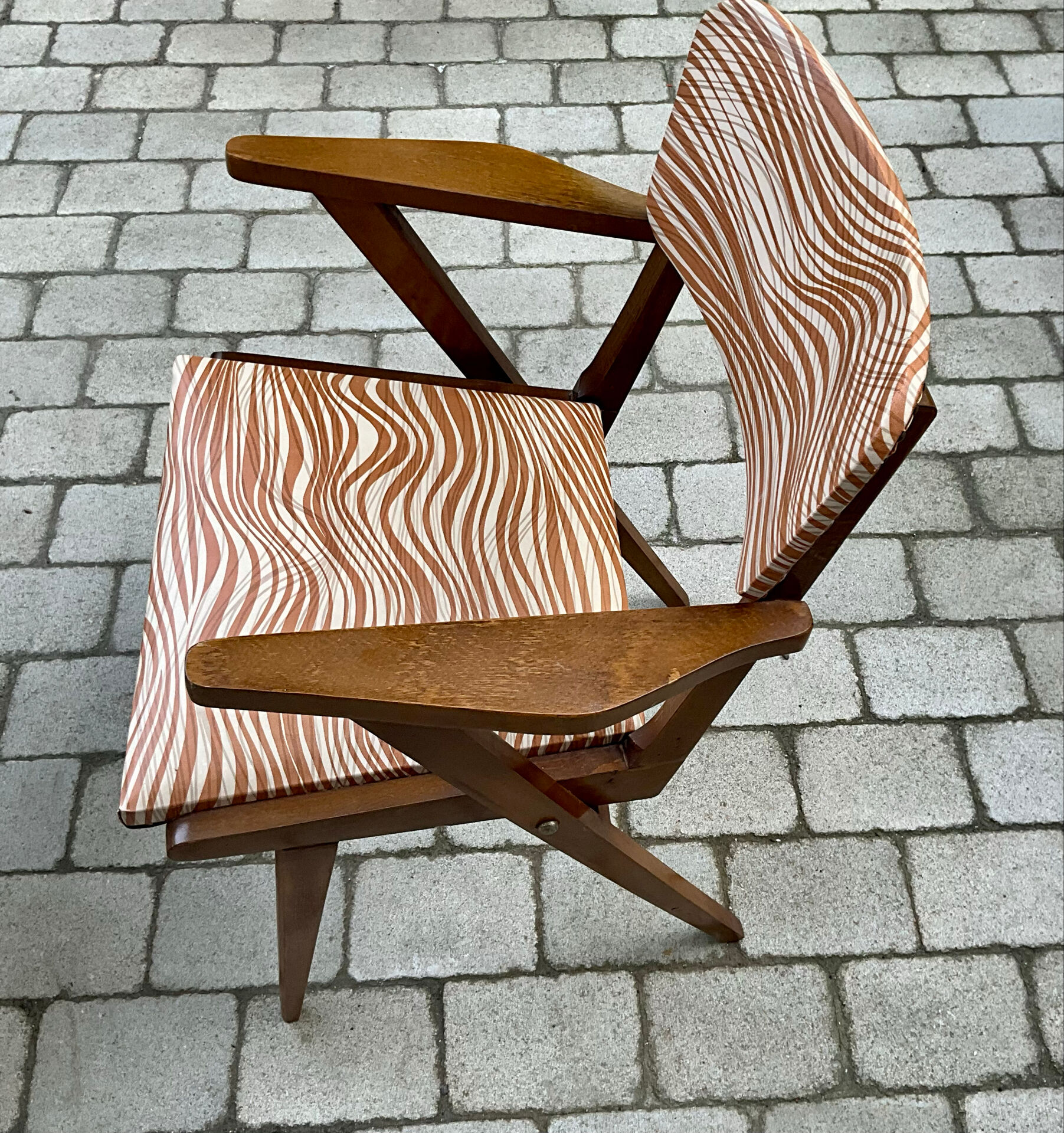 Pair of vintage armchairs in solid wood, 1960s