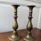 2 large brass candle holders