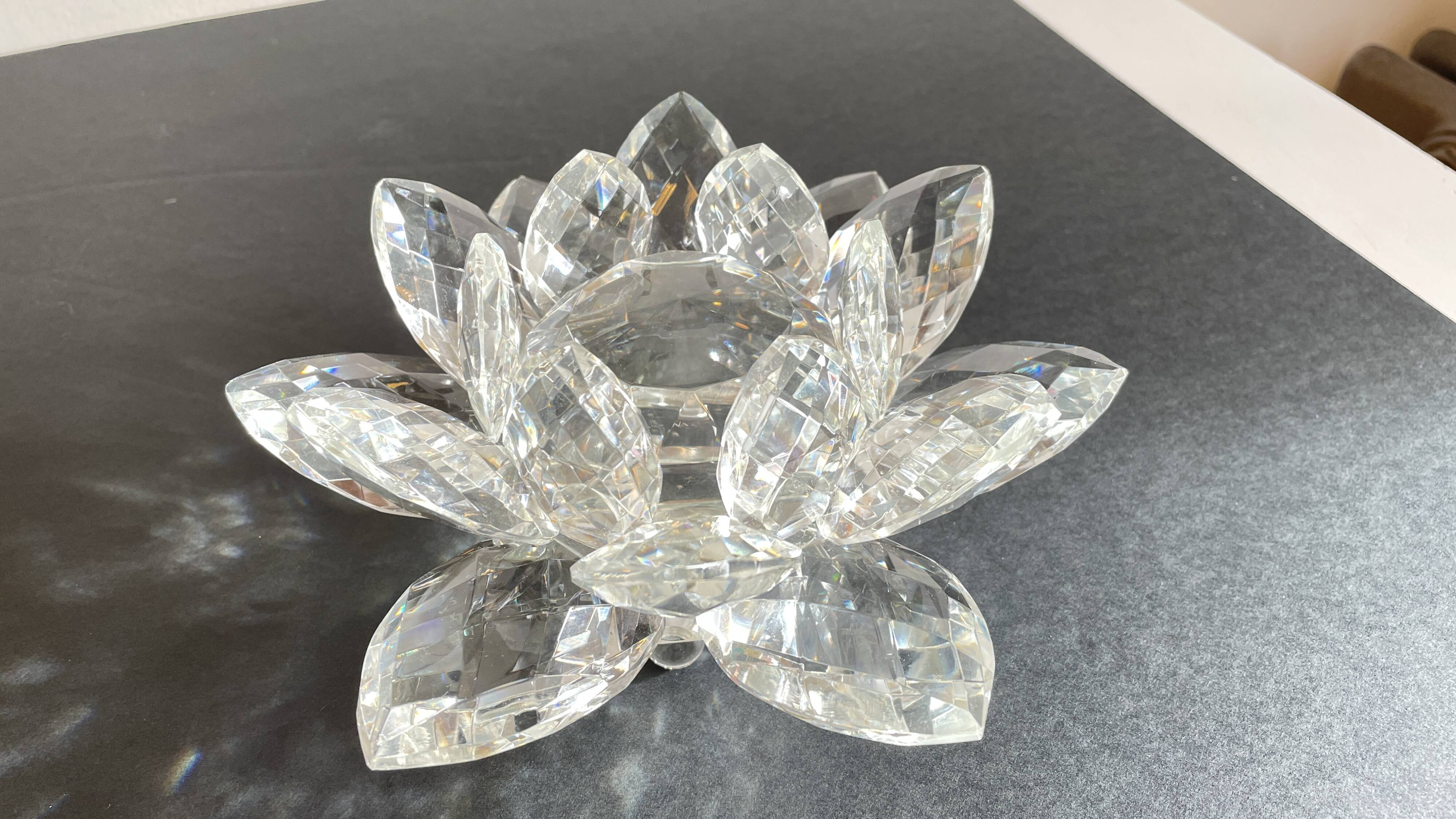 Crystal Flower Paperweight Sculpture
