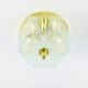Flower shaped brass & glass flush mount from limburg, germany, 1960s