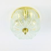 Flower shaped brass & glass flush mount from limburg, germany, 1960s
