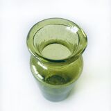 Blown and bubbled glass vase