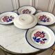 Set of 5 dessert plates gien model "cancale" 40s