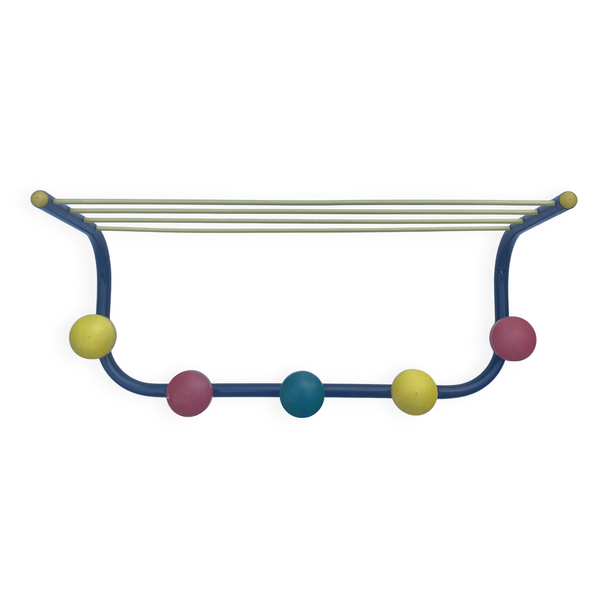 Porte manteau mural entrée  coloré ,année 60