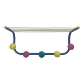 Colorful entrance wall coat rack, 60s