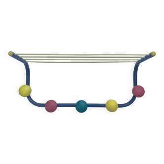 Colorful entrance wall coat rack, 60s