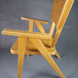 Vintage armchair child feet compass light wood