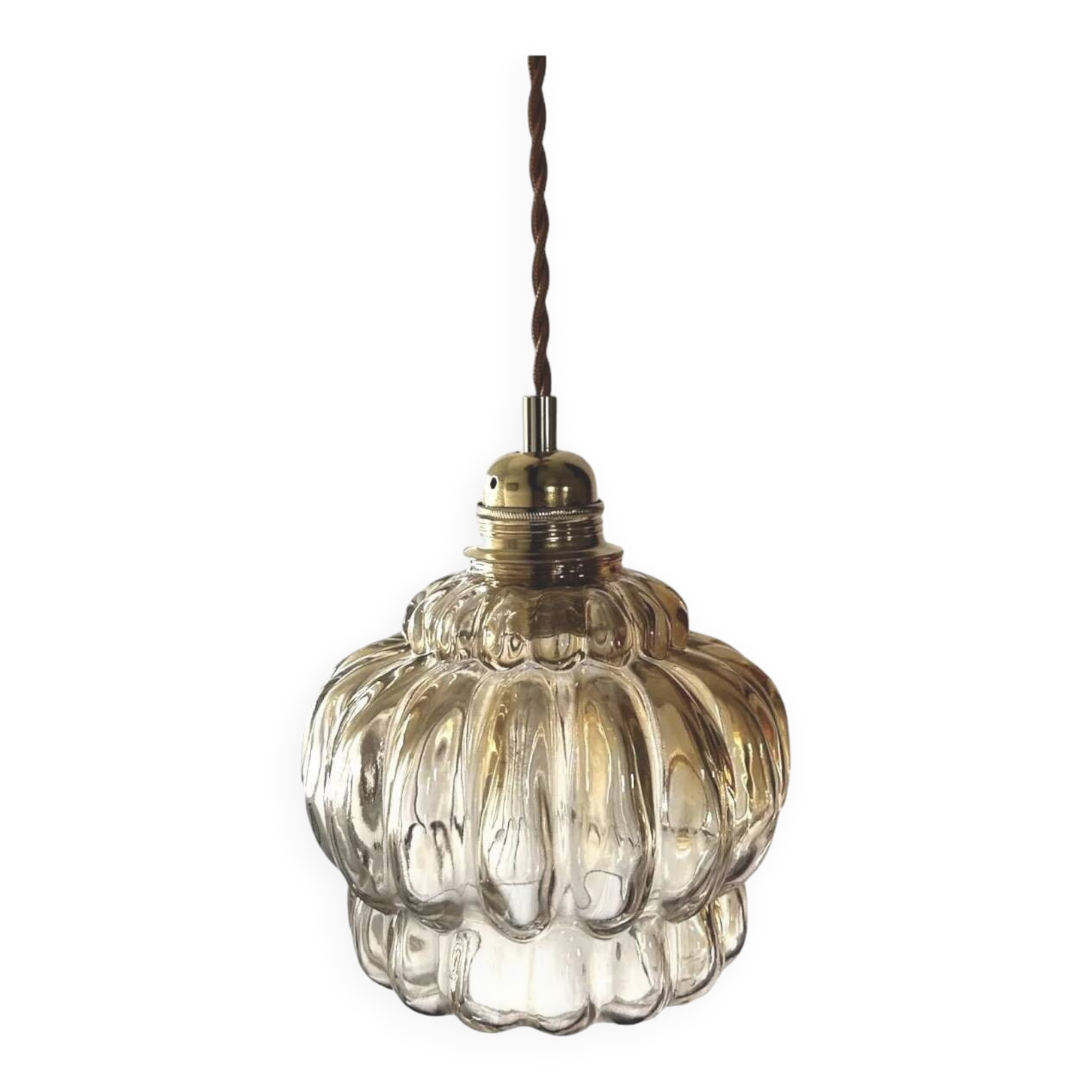 Amber glass pendant light