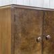 Small English Art Deco student wardrobe in walnut from the 1950s.