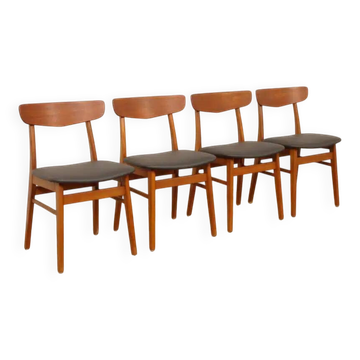 4 chaises de salle à manger Farstrup Modèle 210, rénovées