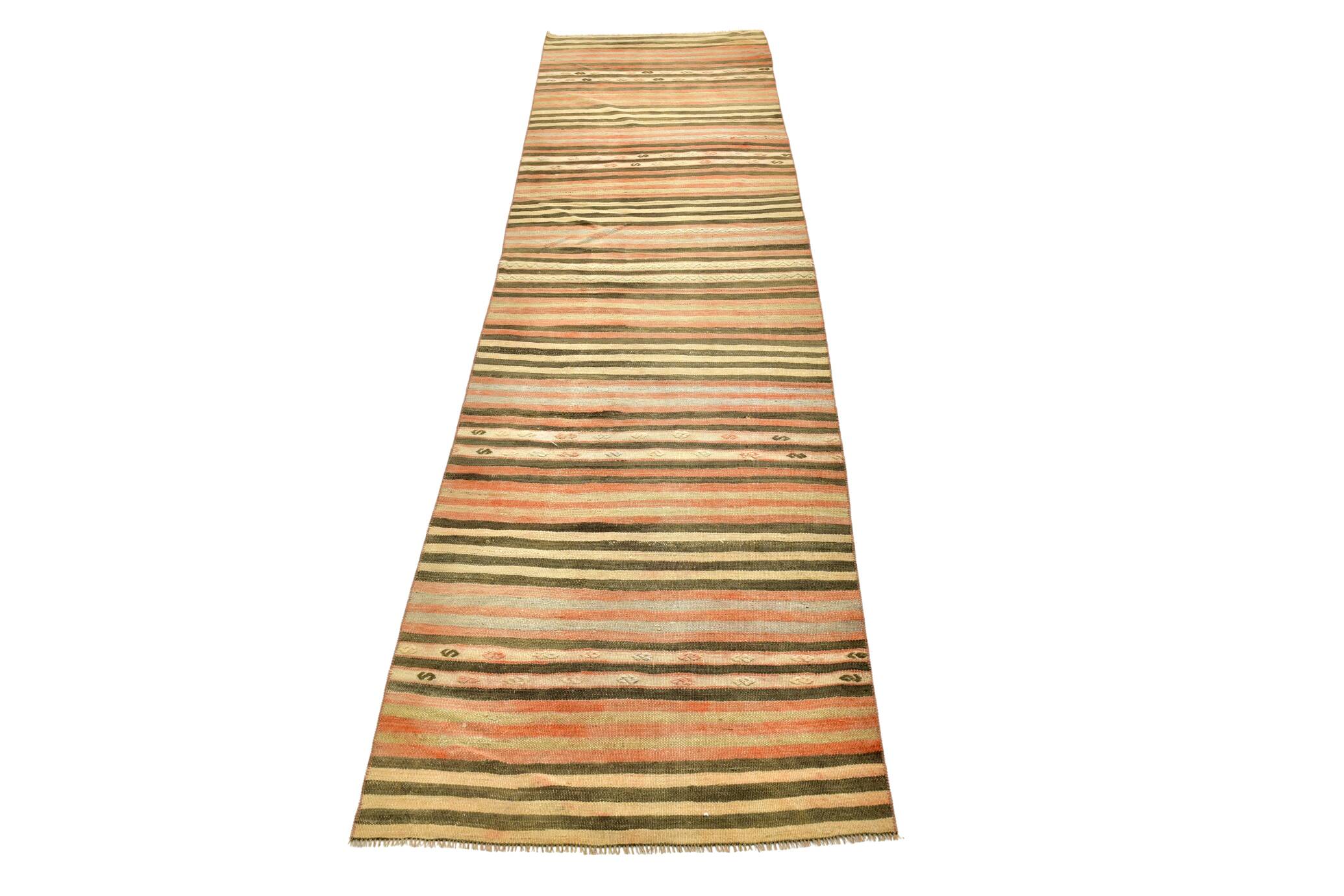 3x10 Rug For Hallway Vintage Kilim Runner Rug, 80x301Cm