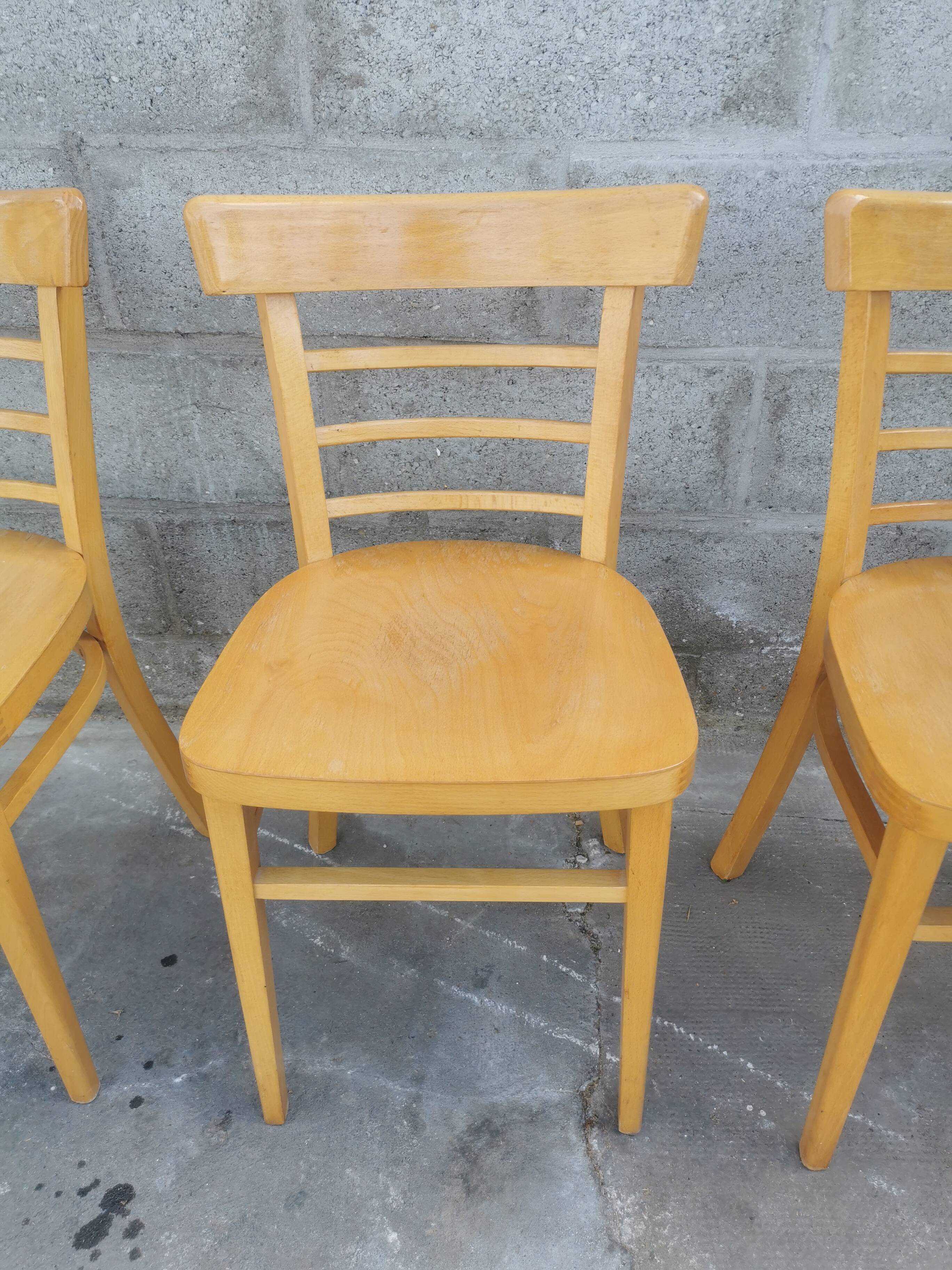 Set de quatre chaises bistrot Baumann