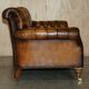 Victorian Chesterfield canapé in hand-dyed serpentine leather.