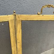 Antique 19th century fireplace screen, Bouhon Frères spark arrester