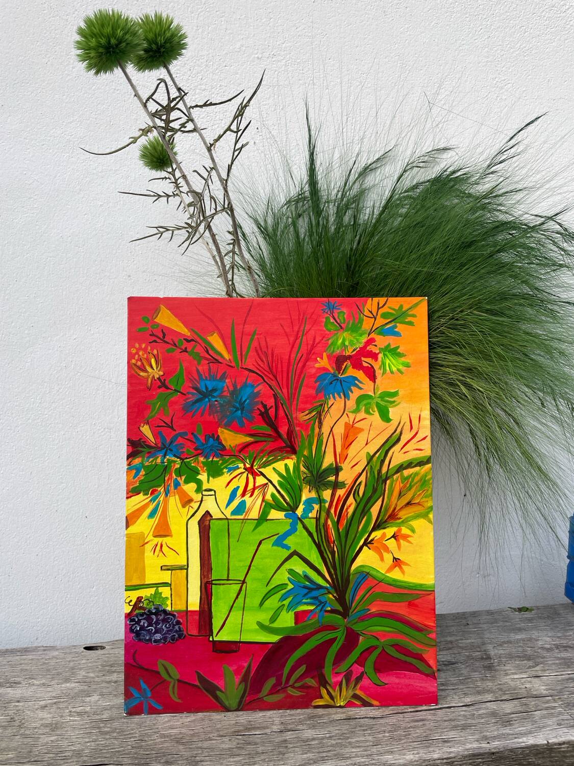 Painting of a still life bouquet of flowers