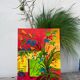Tableau peinture nature morte bouquet de fleurs 