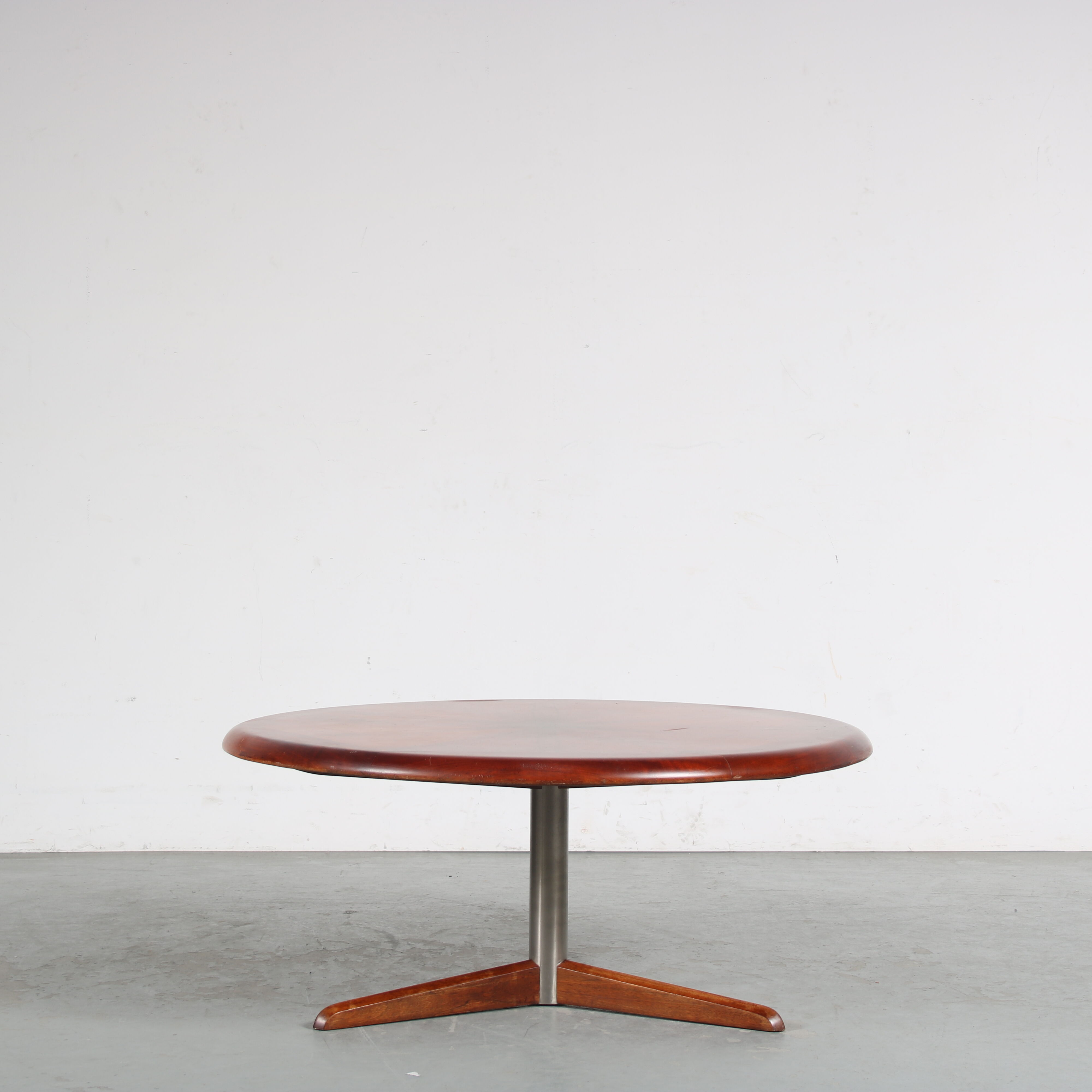 1960s Round wooden coffee table, Netherlands