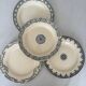 Lot 4 assiettes plate terre de fer bleu faïence ancienne - terre de fe