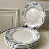 set of dessert plates in K&G Lunéville Iron Earth model "Angèle" late 19th century