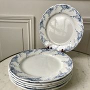 set of dessert plates in K&G Lunéville Iron Earth model "Angèle" late 19th century