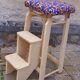 Wooden stepladder stool painted vintage 50s