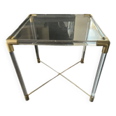 Table vintage plexiglass et laiton