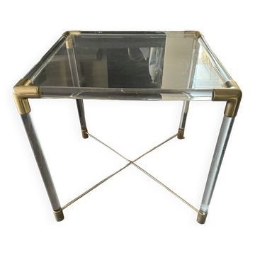 Vintage plexiglass and brass table
