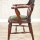 Early-20th Century Beech Desk Chair with Leather Seat, 1950s