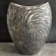 Vase in ceramic form and silver modernist effects 26.5 cm