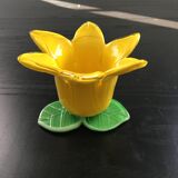 Yellow tulip candle holder