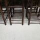 Lot of 6 stools with woven straw seats, chalet style 1970.