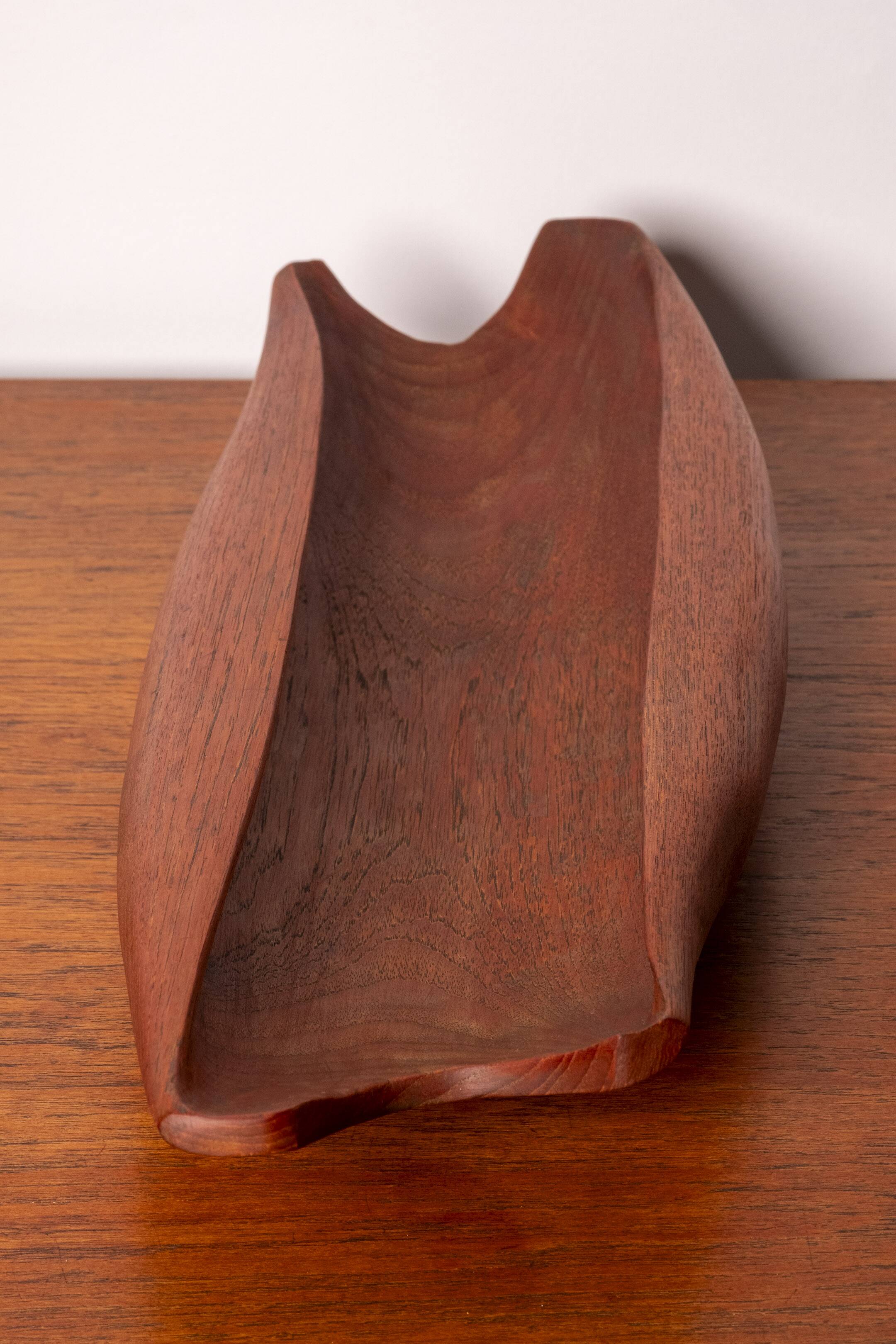 Organically Carved Serving Tray in Teak, 1950s Denmark