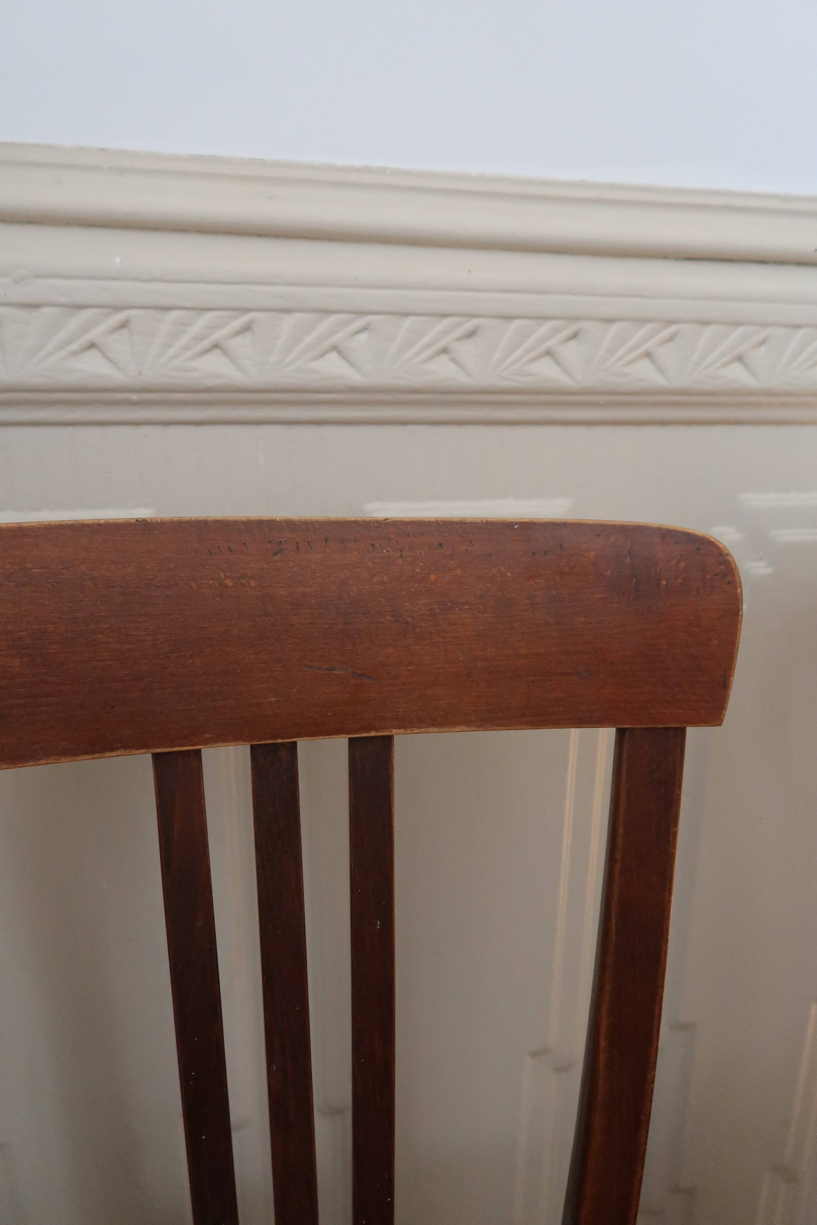 Pair of patinated bistro chairs
