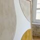 Minimalist yellow and beige linen relief painting