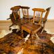 Ensemble de 5 chaises en bois, travail artisanal