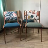 Suite of 4 vintage chairs 70 years