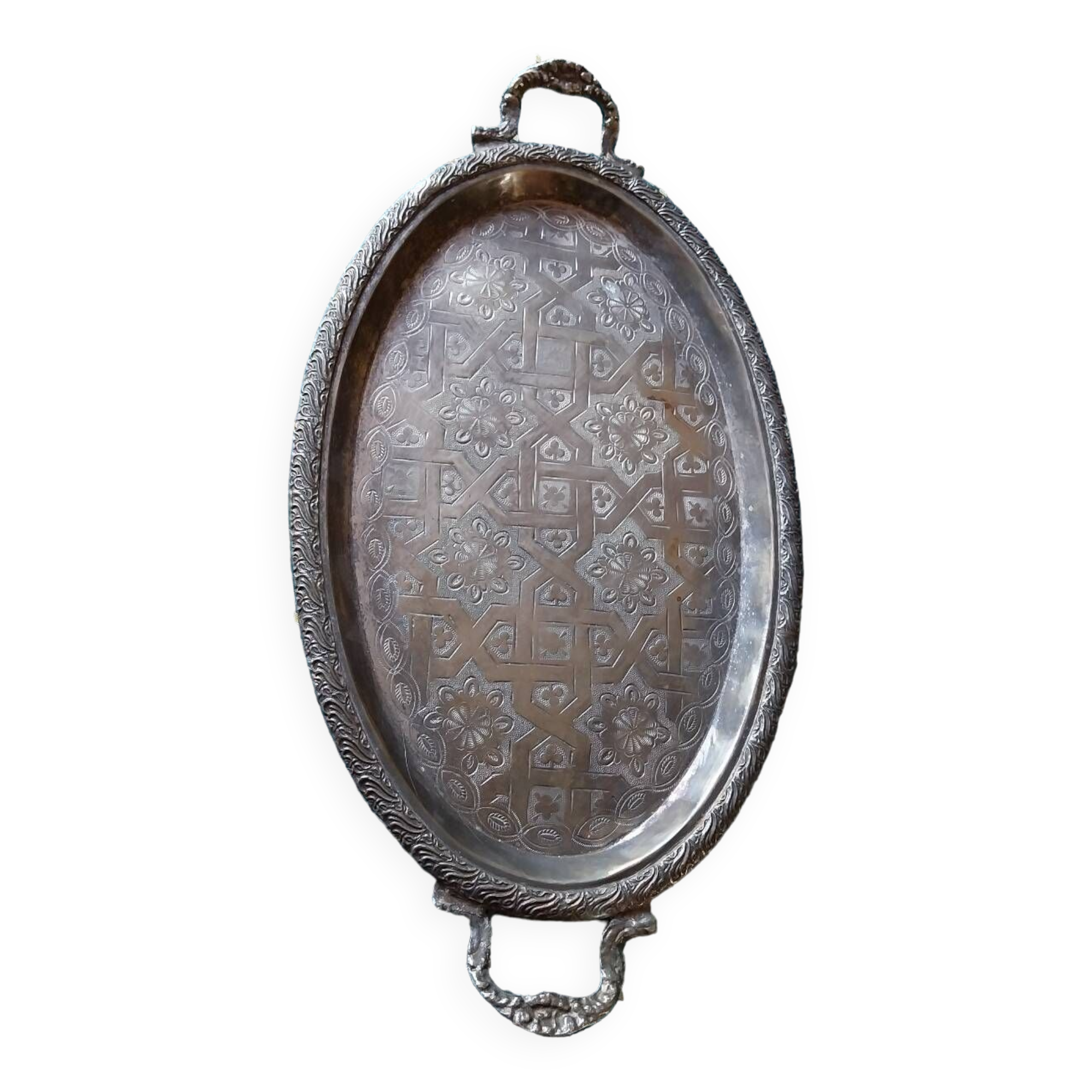 Silver metal tray
