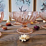 Vintage rosaline arcoroc luminarc pink glass ice cream cups (set of 6)