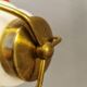 Danish hanging lamp from the 50-60s, made of brass, metal and with milky white glass shade.