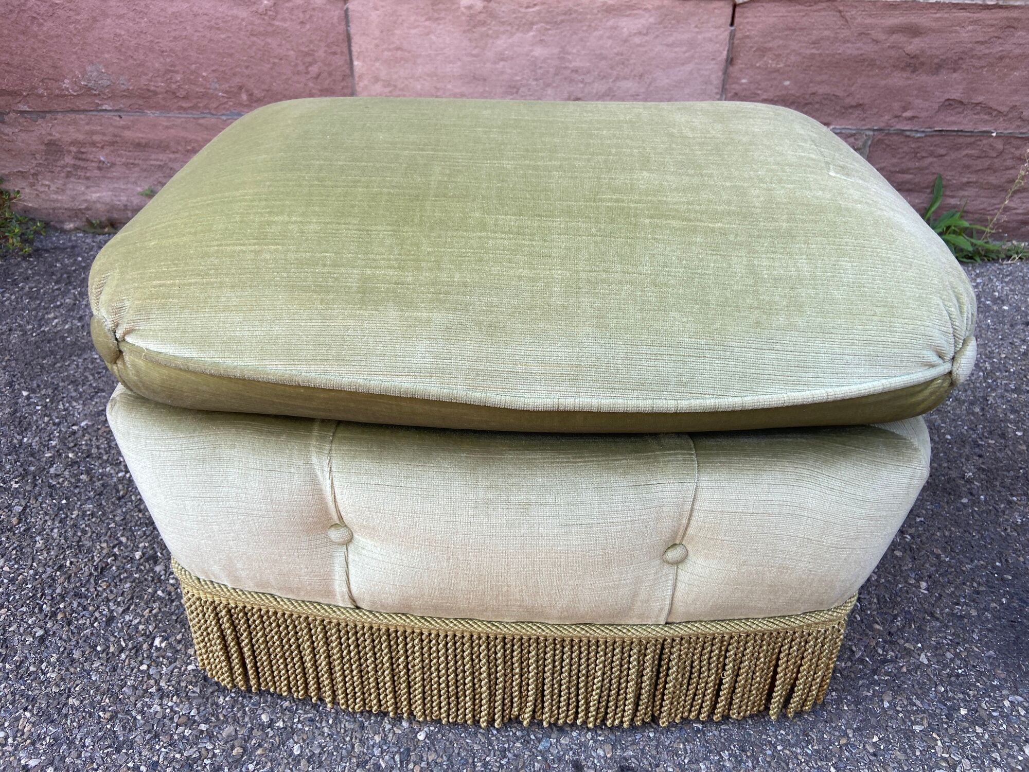 Pouf very large footrest old ottoman stool Art Deco 1940