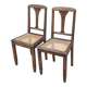 2 solid wood caned art deco dining room chairs