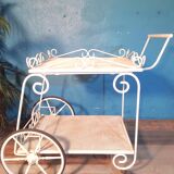 Chariot desserte métal perforé 1950s