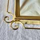 Hollywood Regency Gold Brass Wall Mirror - 70 x 46 cm