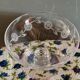 3 Art Deco Champagne Coupes in Engraved Crystal with Daisies