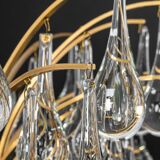 Murano glass drop-shaped chandelier, Christoph Palme, Germany, 1970s