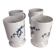 Set of 4 blue flower mugs / cups in Limoges porcelain Castel