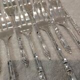 12 silver-plated cake forks, Ercuis goldsmith, Russian handle