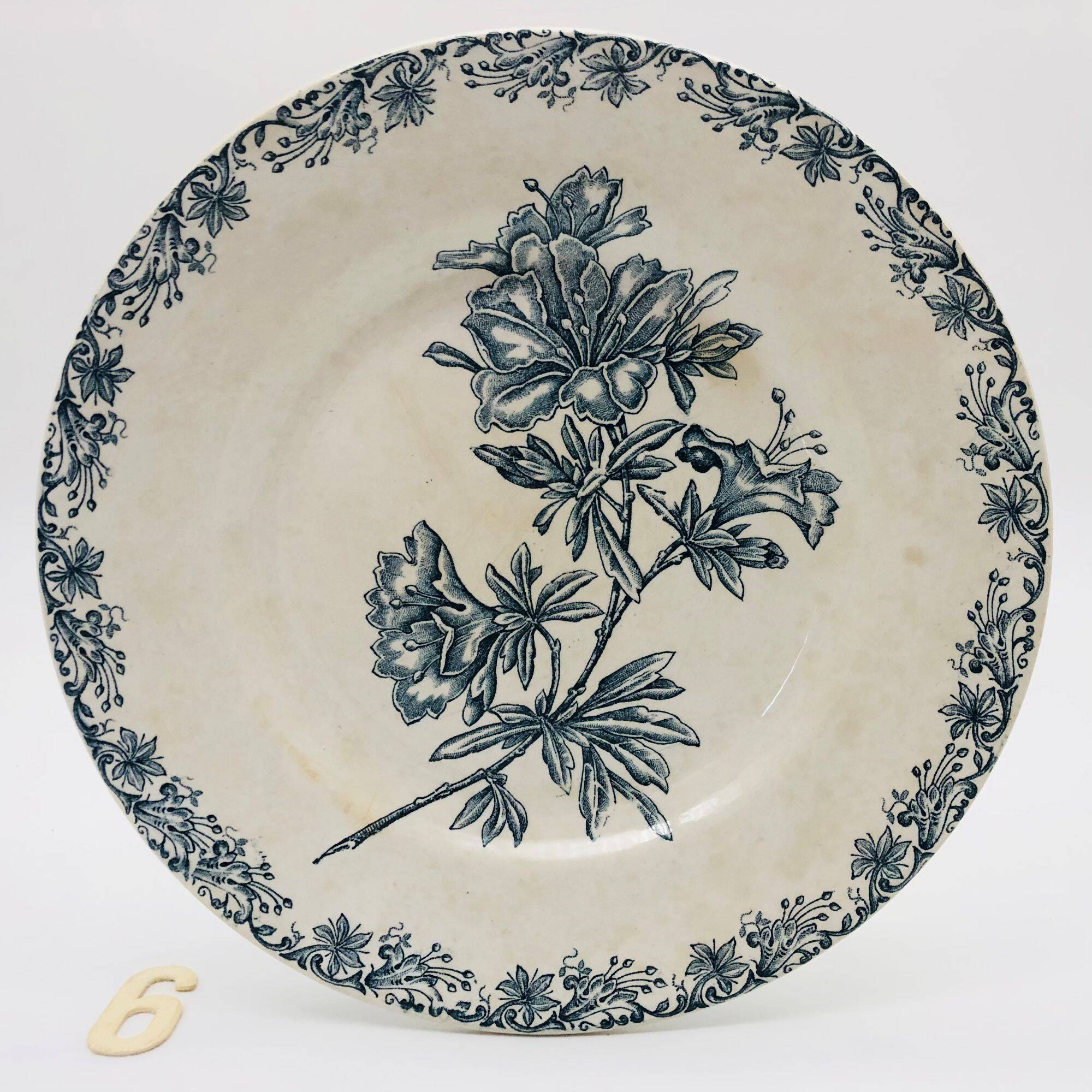 6 Assiettes plates “St-Amand- Grands Établissements Céramique"